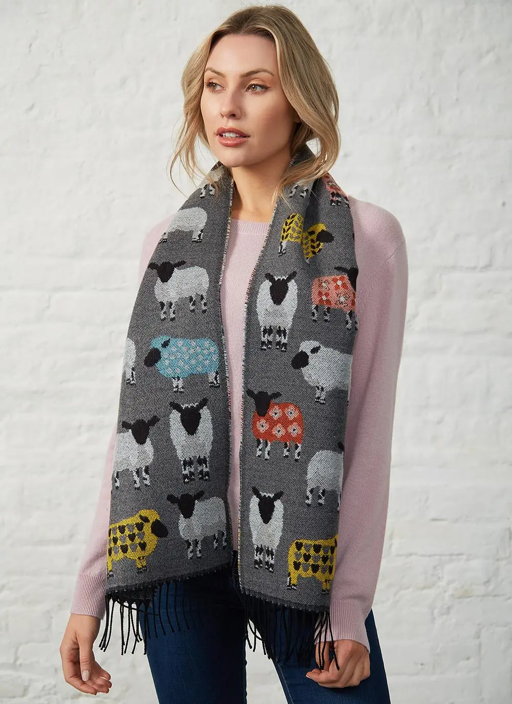 Sheep Fringed Scarf